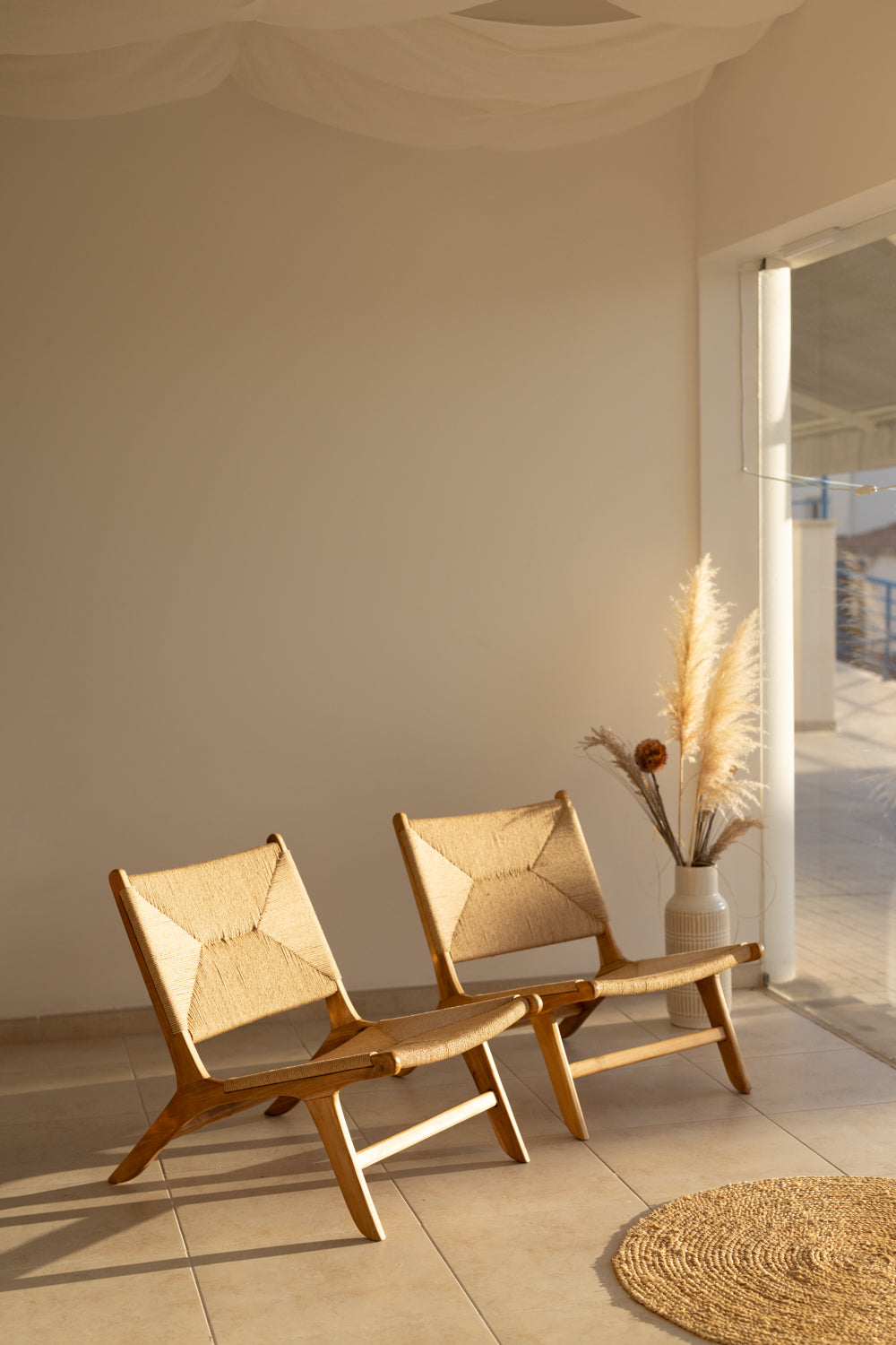 Teak Lounge Chair Rattan Wicker